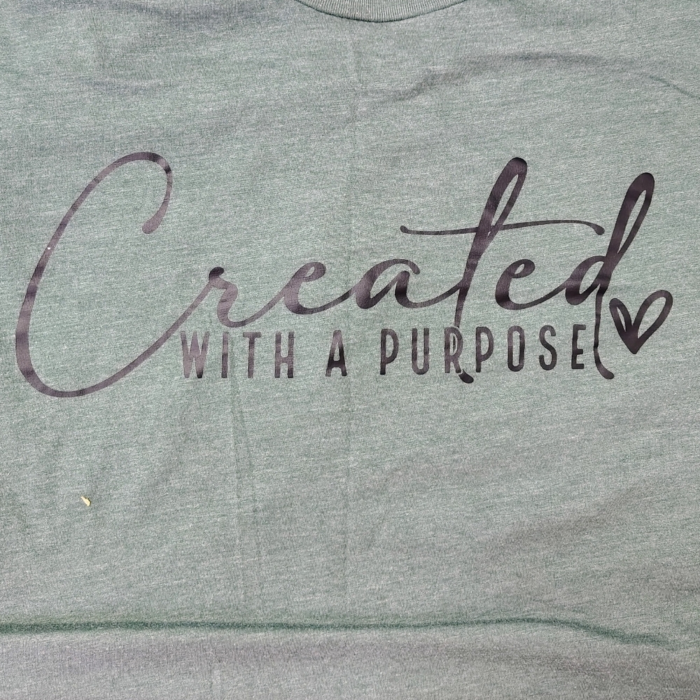 Cotton Heritage Green Crew Neck Created With A Purpose Graphic Tshirt Size Large - Picture 5 of 5